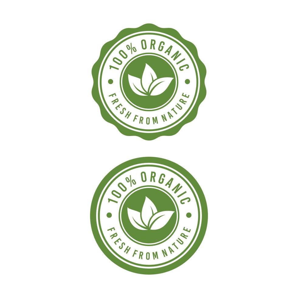 ekologisk mat naturlig etikett klistermärke logotypdesign vektor