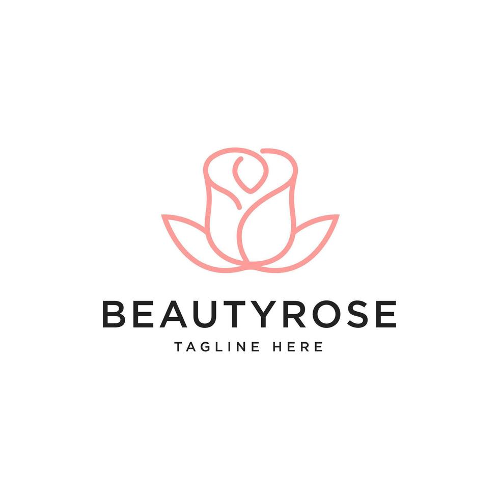 skönhet ros blomma logotyp design vektor