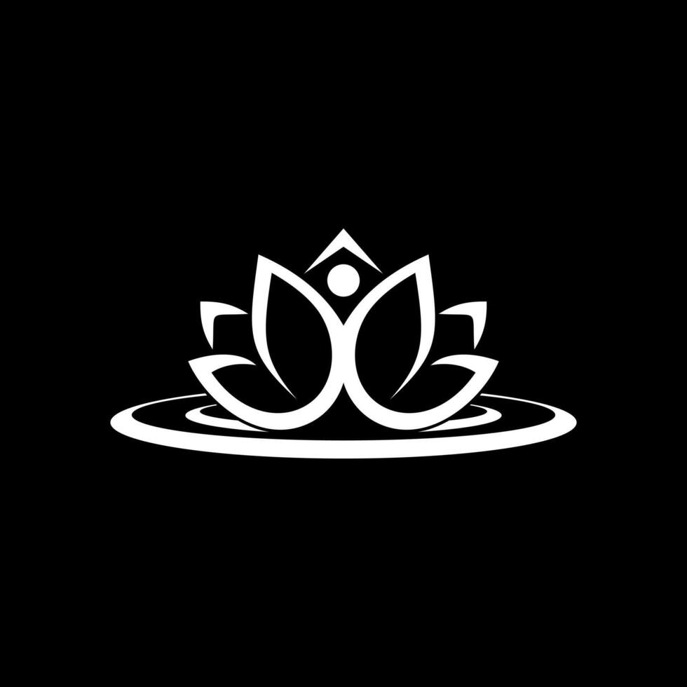 hälsosam lotusestetik. en logotypillustration av en kombination av en lotusblomma med en frisk person vektor