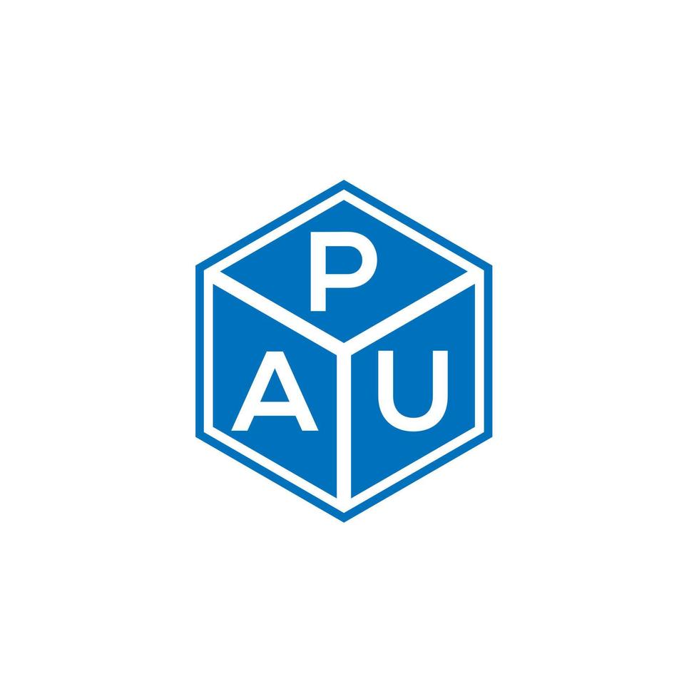 Pau-Brief-Logo-Design auf schwarzem Hintergrund. pau kreative Initialen schreiben Logo-Konzept. Pau-Buchstaben-Design. vektor