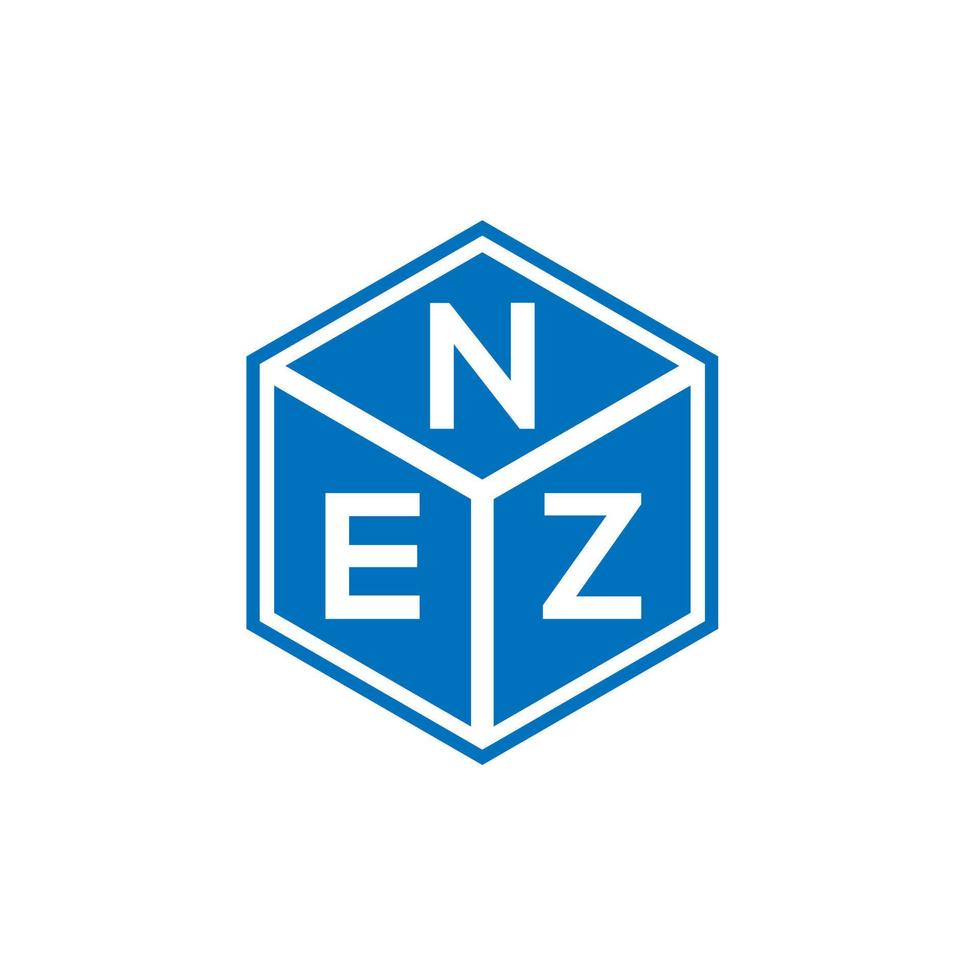 nez brev logotyp design på svart bakgrund. nez kreativa initialer brev logotyp koncept. nez bokstavsdesign. vektor