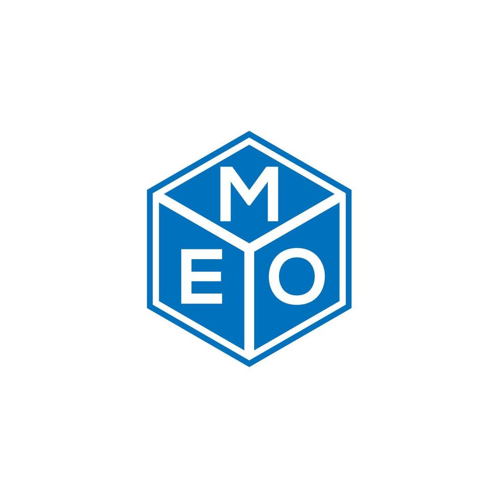 Meo-Brief-Logo-Design auf schwarzem Hintergrund. meo kreative Initialen schreiben Logo-Konzept. meo Briefgestaltung. vektor