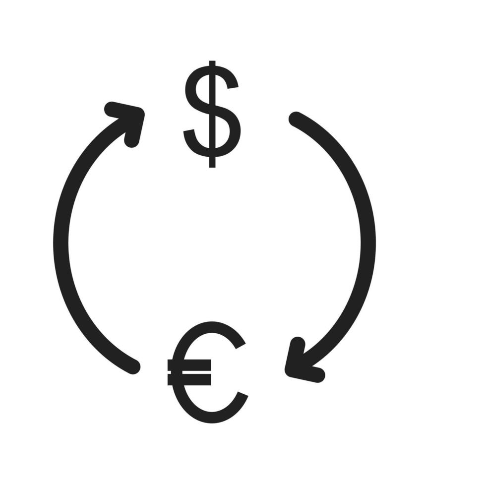 dollar till euro-ikonen vektor