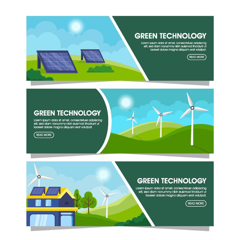 Banner-Set für grüne Technologie vektor
