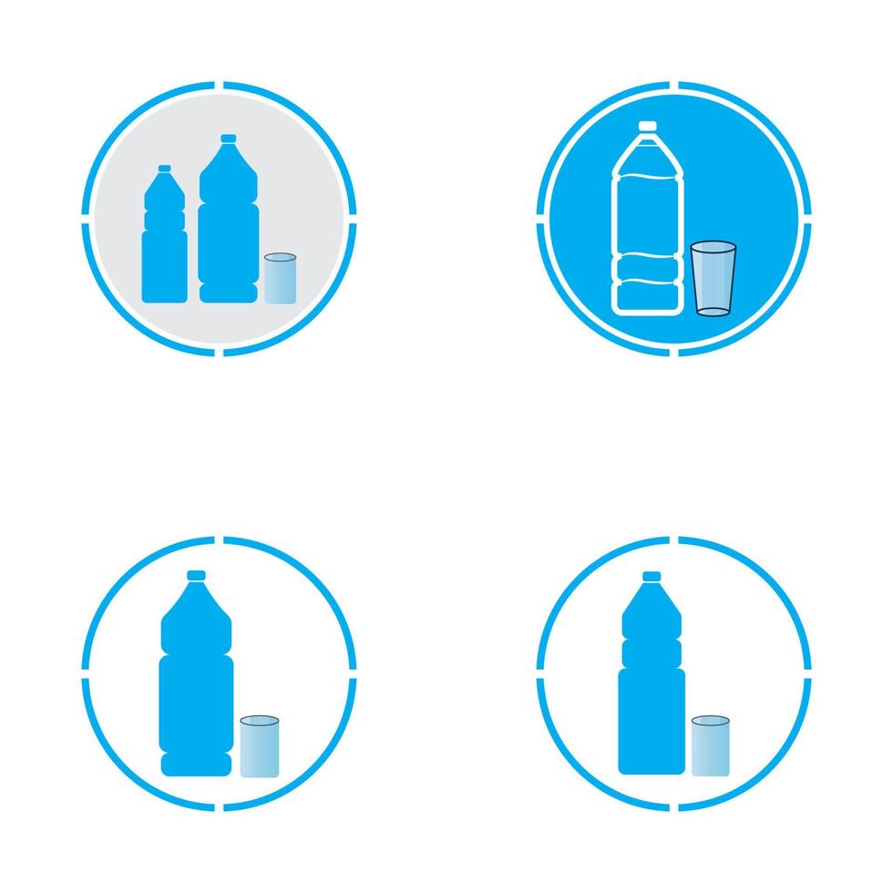 Plastikflasche und Glasvektorsymbol vektor