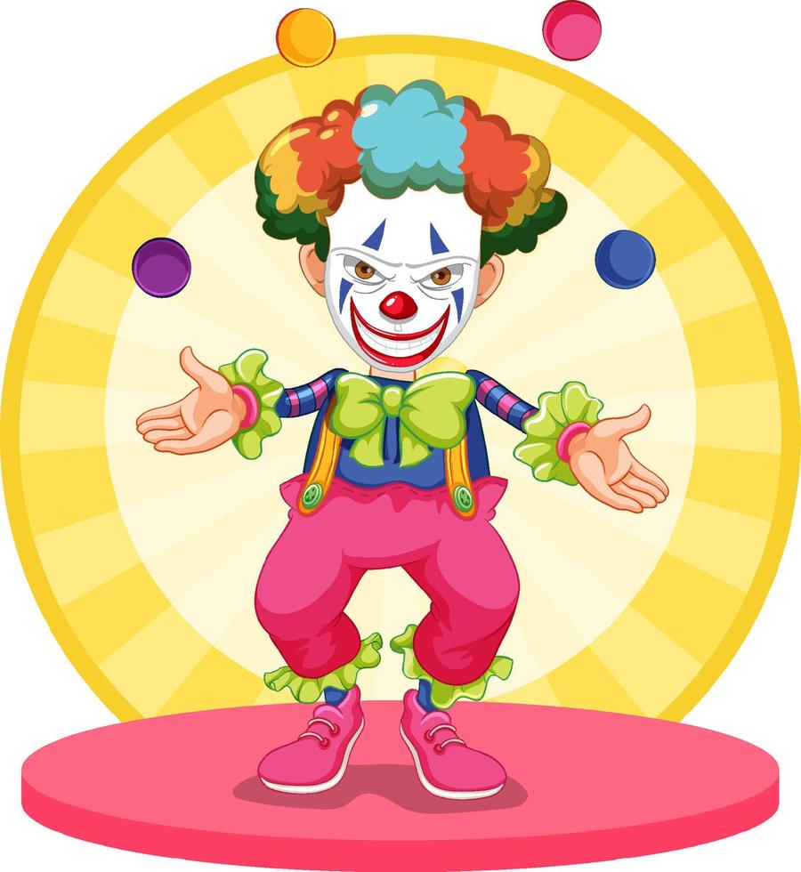 Cartoon-Clown, der Jonglierbälle durchführt vektor