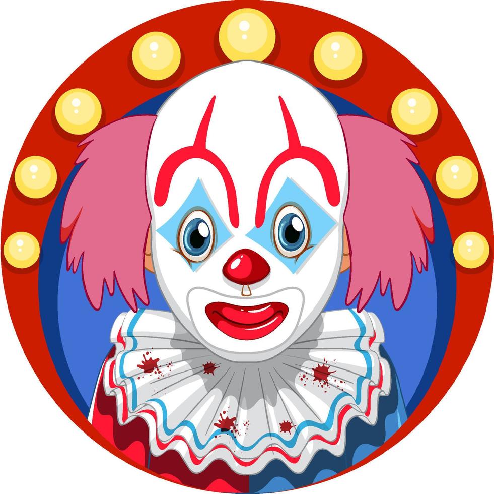 tecknad clown med röd näsa vektor