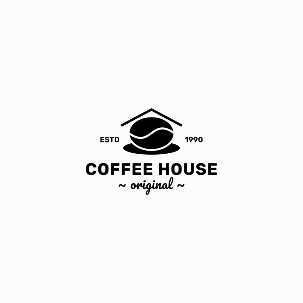 enkel kaffehuslogotyp, för kafé, kaffeföretag eller annat bruk vektor