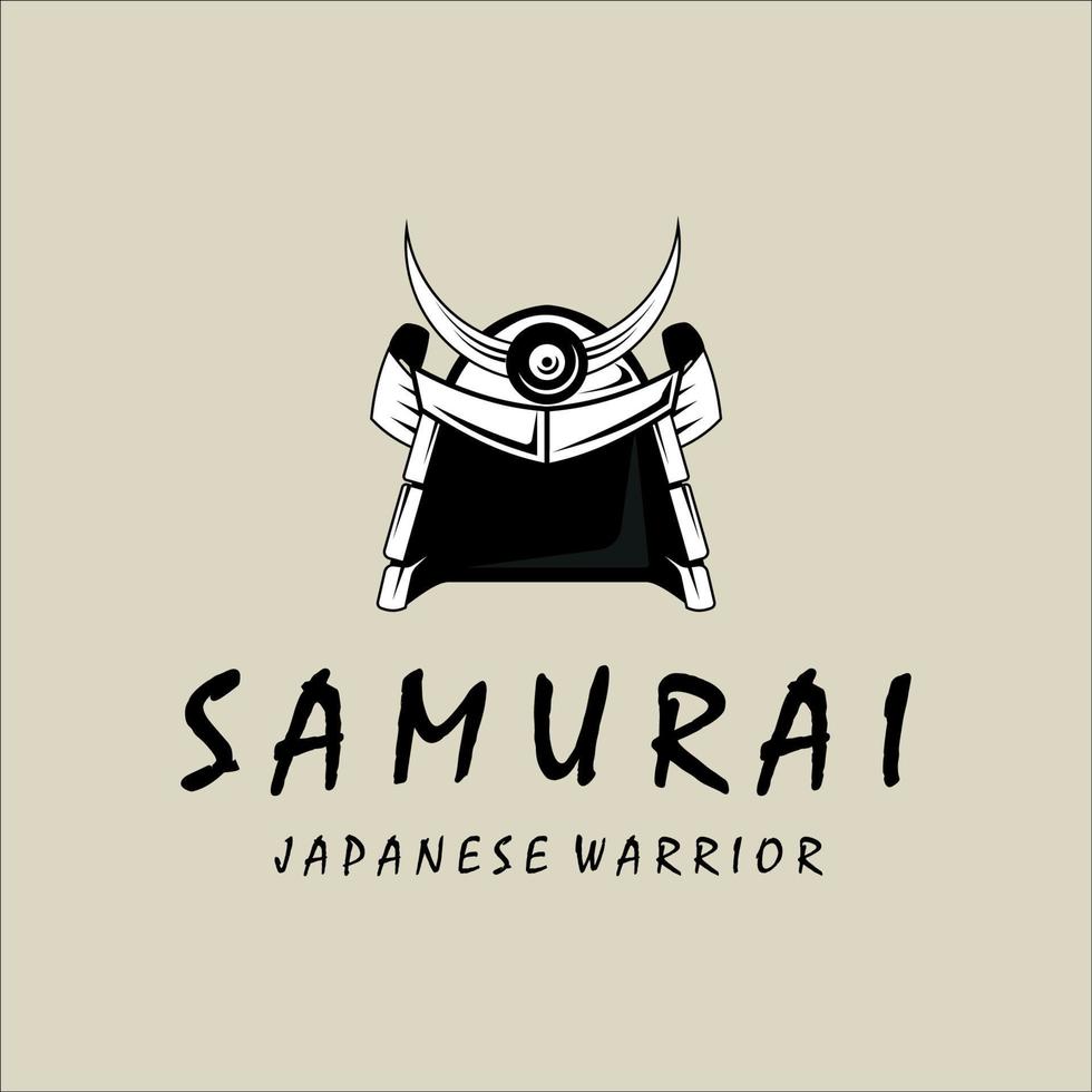 samurai pansarhjälm vintage logotyp mall vektor illustration design. enkel modern japansk rustning för samurai emblem logotyp koncept