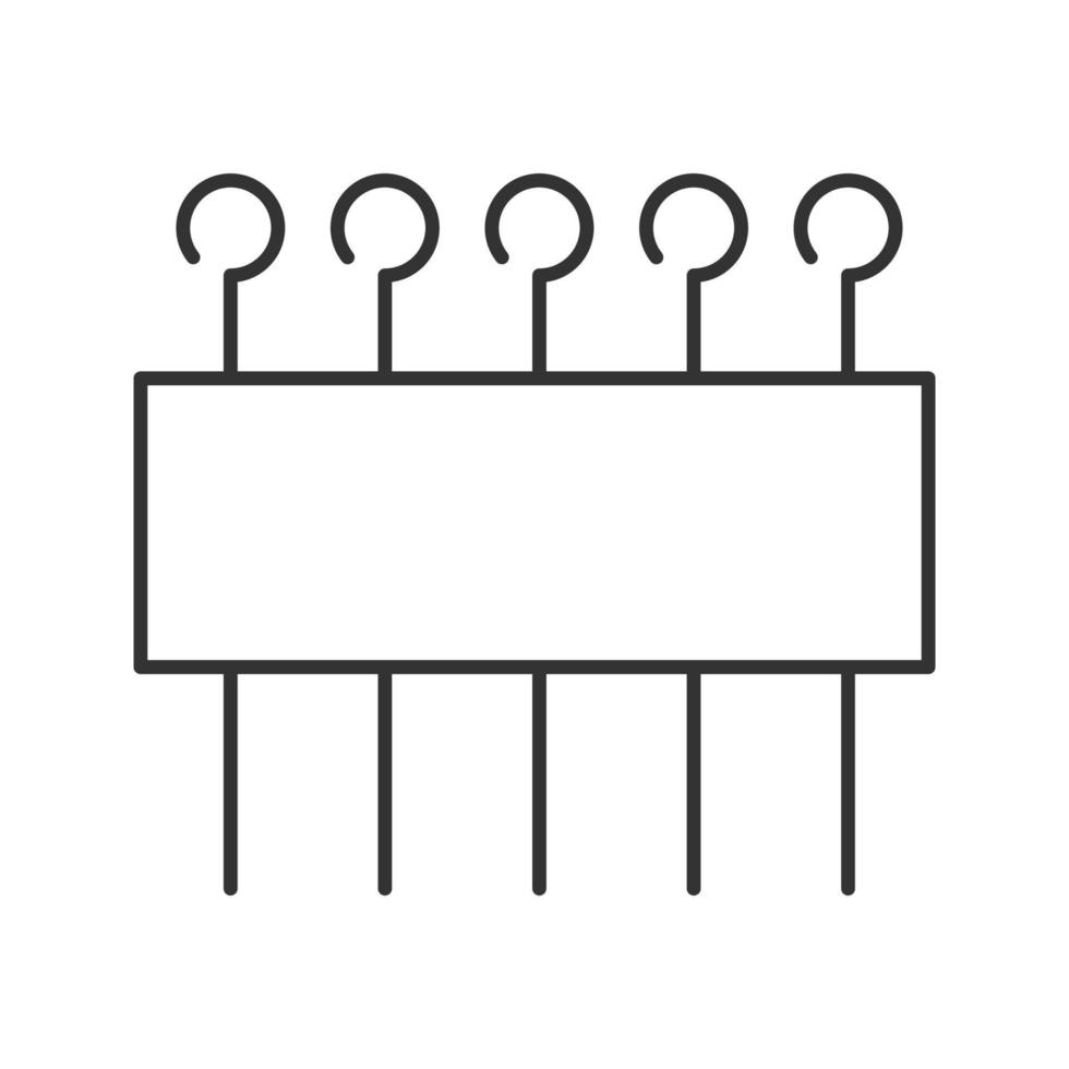 Augenstifte setzen lineares Symbol. dünne Liniendarstellung. Kontursymbol. Vektor isoliert Umrisszeichnung