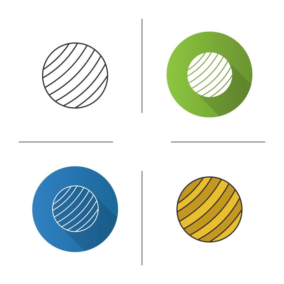 Fitness-Ball-Symbol. flaches Design, lineare und Farbstile. Fitball. isolierte Vektorgrafiken vektor