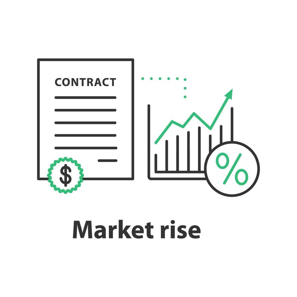 Symbol für das Konzept des Marktwachstumsprozesses. gewinnsteigerungsidee dünne linienillustration. Vektor isoliert Umrisszeichnung