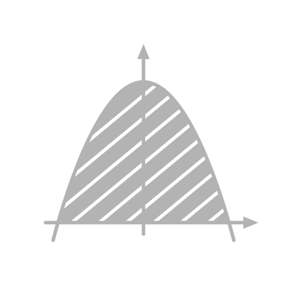 Koordinatensystem-Glyphen-Farbsymbol. mathematische Analyse. Parabelbereich. Algebra. Achsensystem. Schattenbildsymbol auf weißem Hintergrund ohne Umriss. negativer Raum. Vektor-Illustration vektor