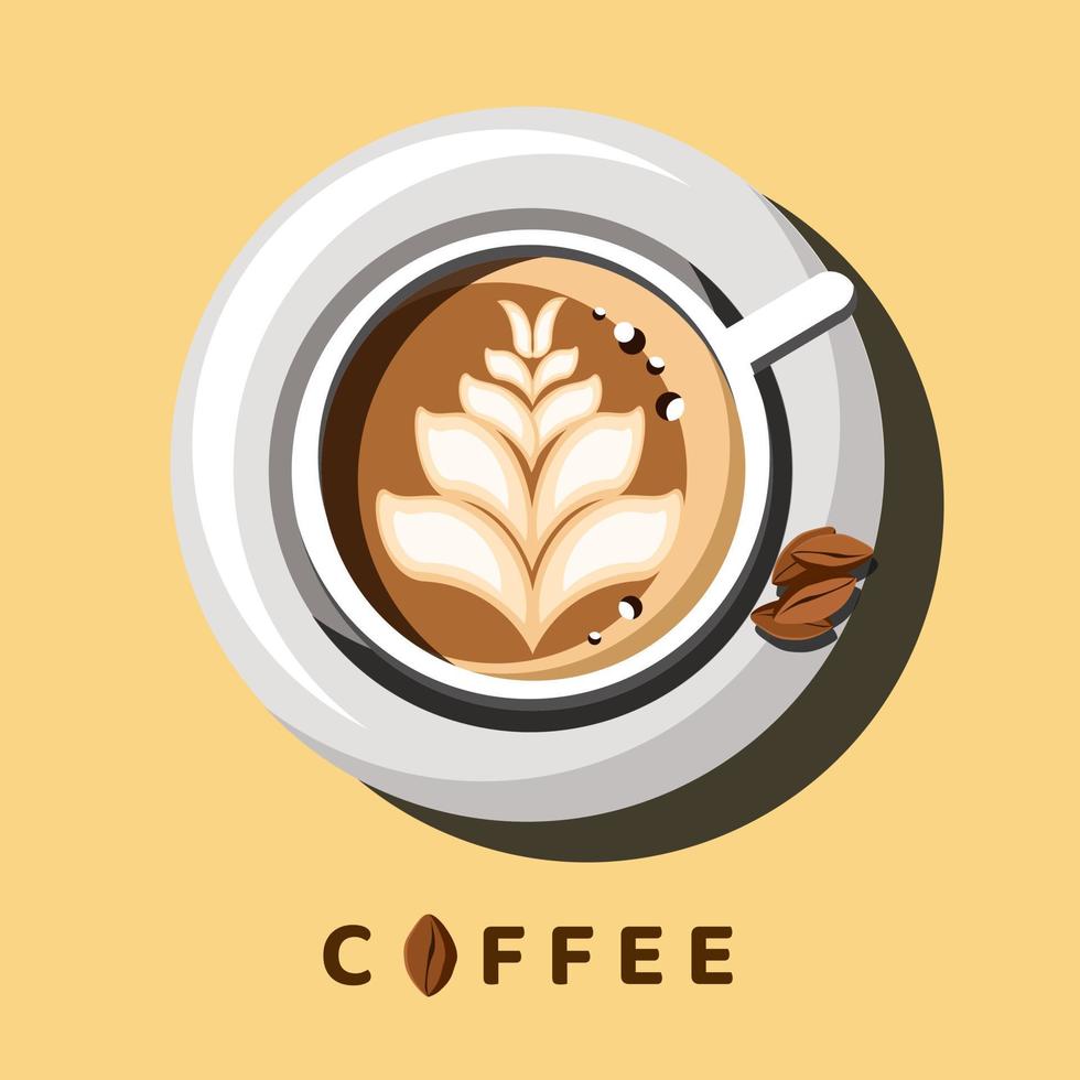 kaffe latte art vektorillustration vektor