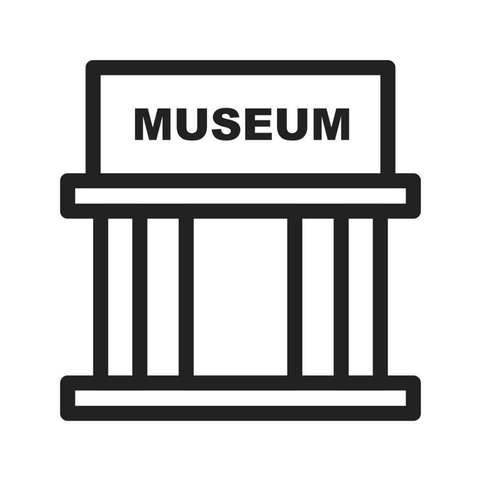 museum byggnad ii linje ikon vektor