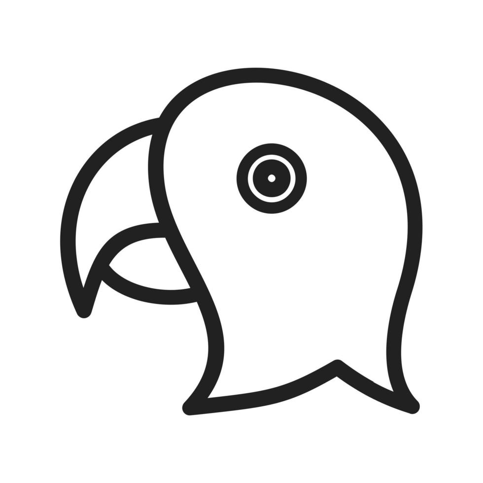 Symbol für die Gesichtslinie des Papageis vektor