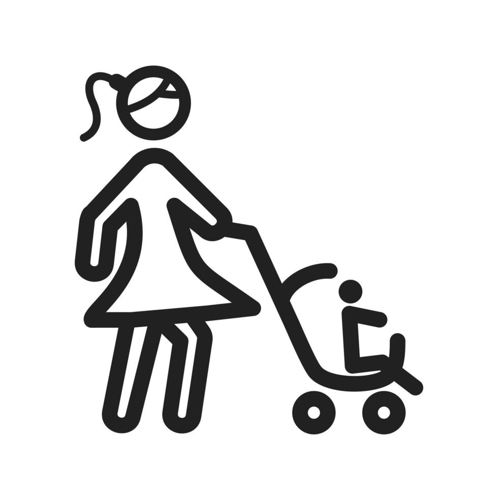 Mutter zu Fuß Baby-Symbol vektor