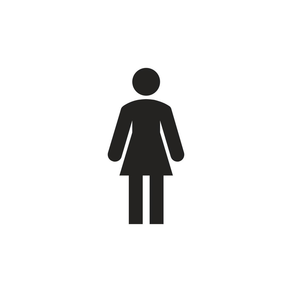 toilettensymbolillustration für frauen, weibliche benutzer, vektordesign. vektor