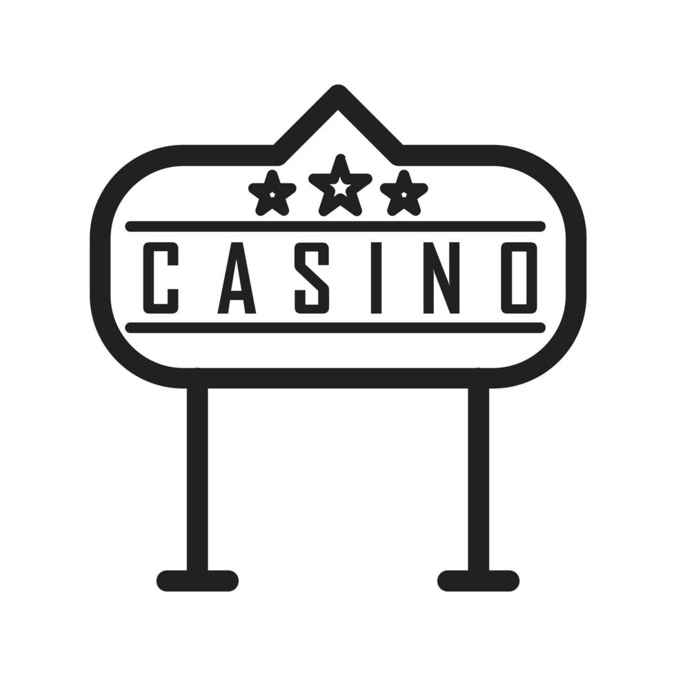 kasino tecken linje ikon vektor