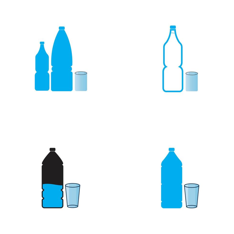 Plastikflasche und Glasvektorsymbol vektor