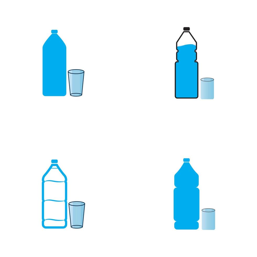 Plastikflasche und Glasvektorsymbol vektor