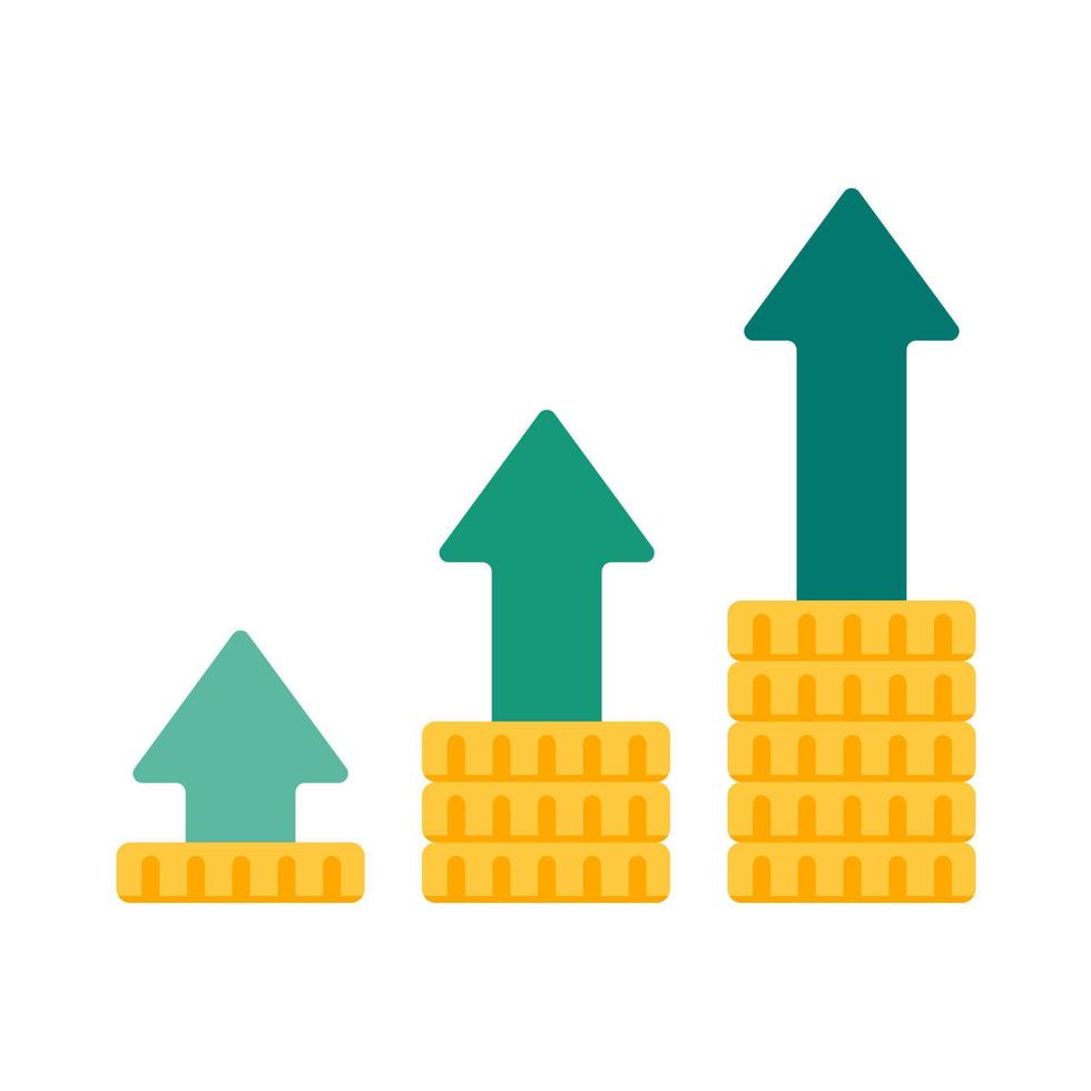 wachsender stapel von dollarmünzen geldsparkonzept vektor