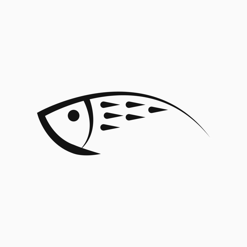 Fisch-Logo-Konzept. Tiersymbole, Fischsymbole und Liniensymbole für Logos, Symbole, Symbole vektor