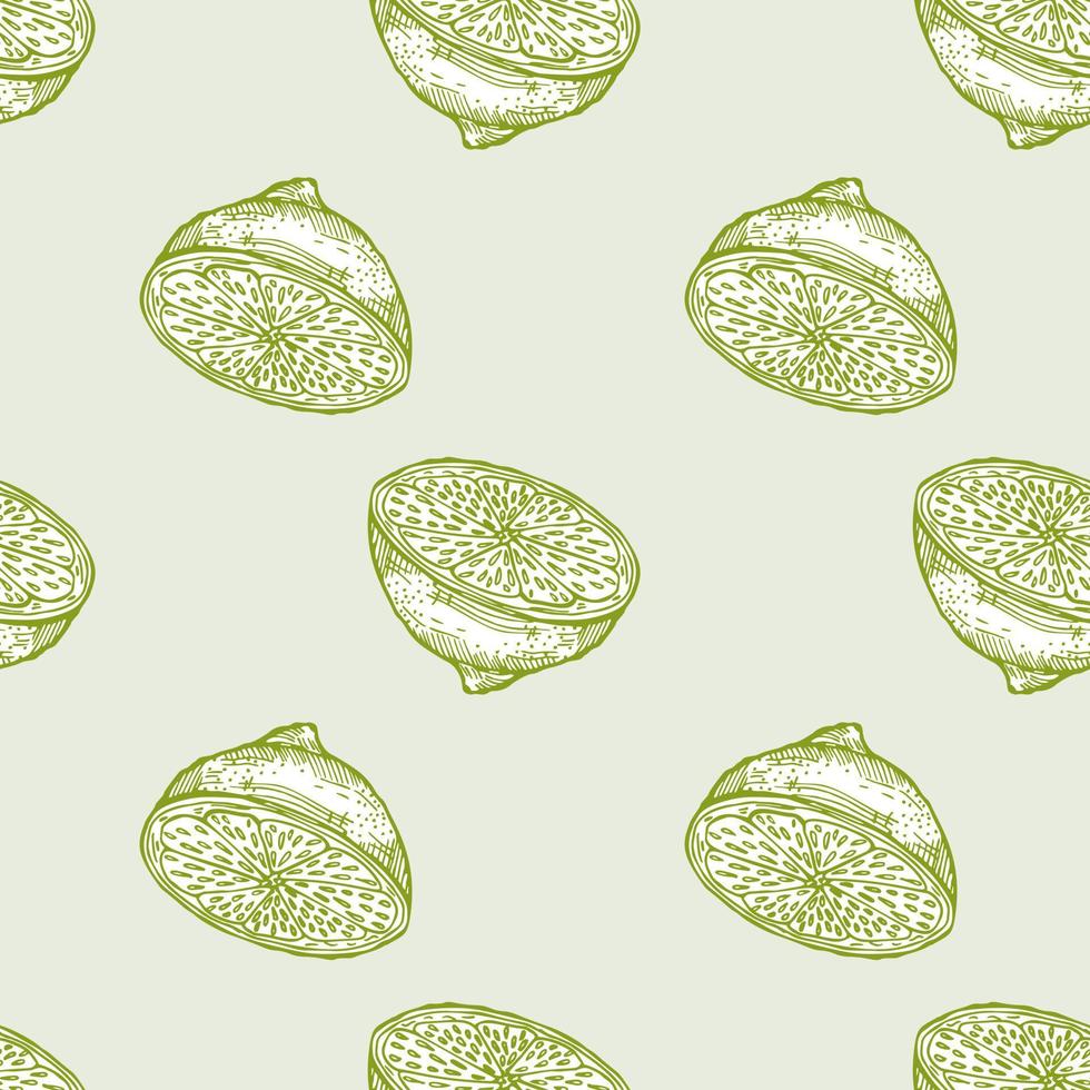Nahtloses Muster Zitronenhalbgravur. vintage hintergrund von zitrusfrüchten im handgezeichneten stil. vektor