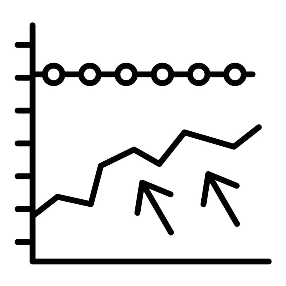 linjeikon för flera trenddiagram vektor