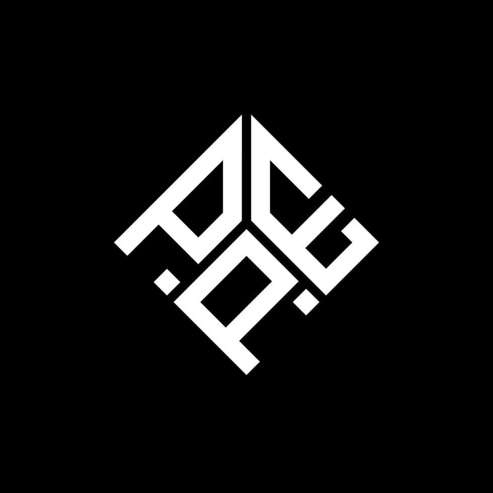 Pep-Brief-Logo-Design auf schwarzem Hintergrund. Pep kreative Initialen schreiben Logo-Konzept. Pep-Brief-Design. vektor