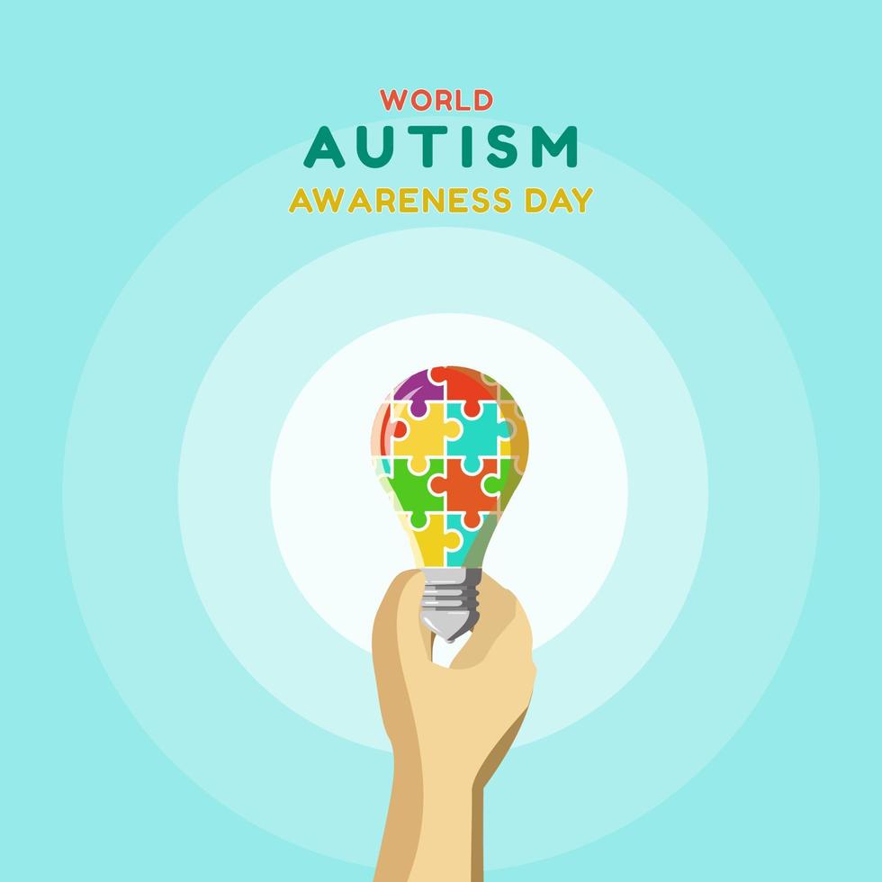 världen autism medvetenhet dag illustration vektor