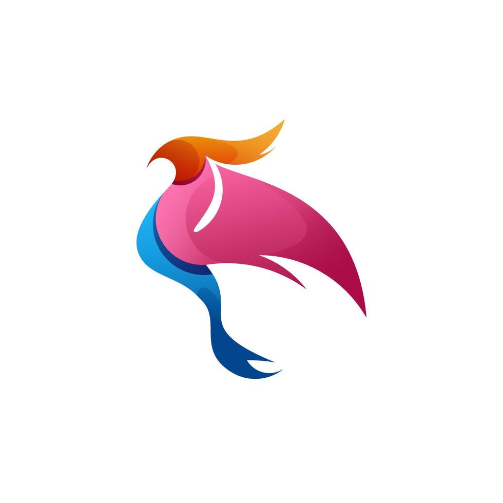 fågel abstrakt logotyp gradient färgglada vektor