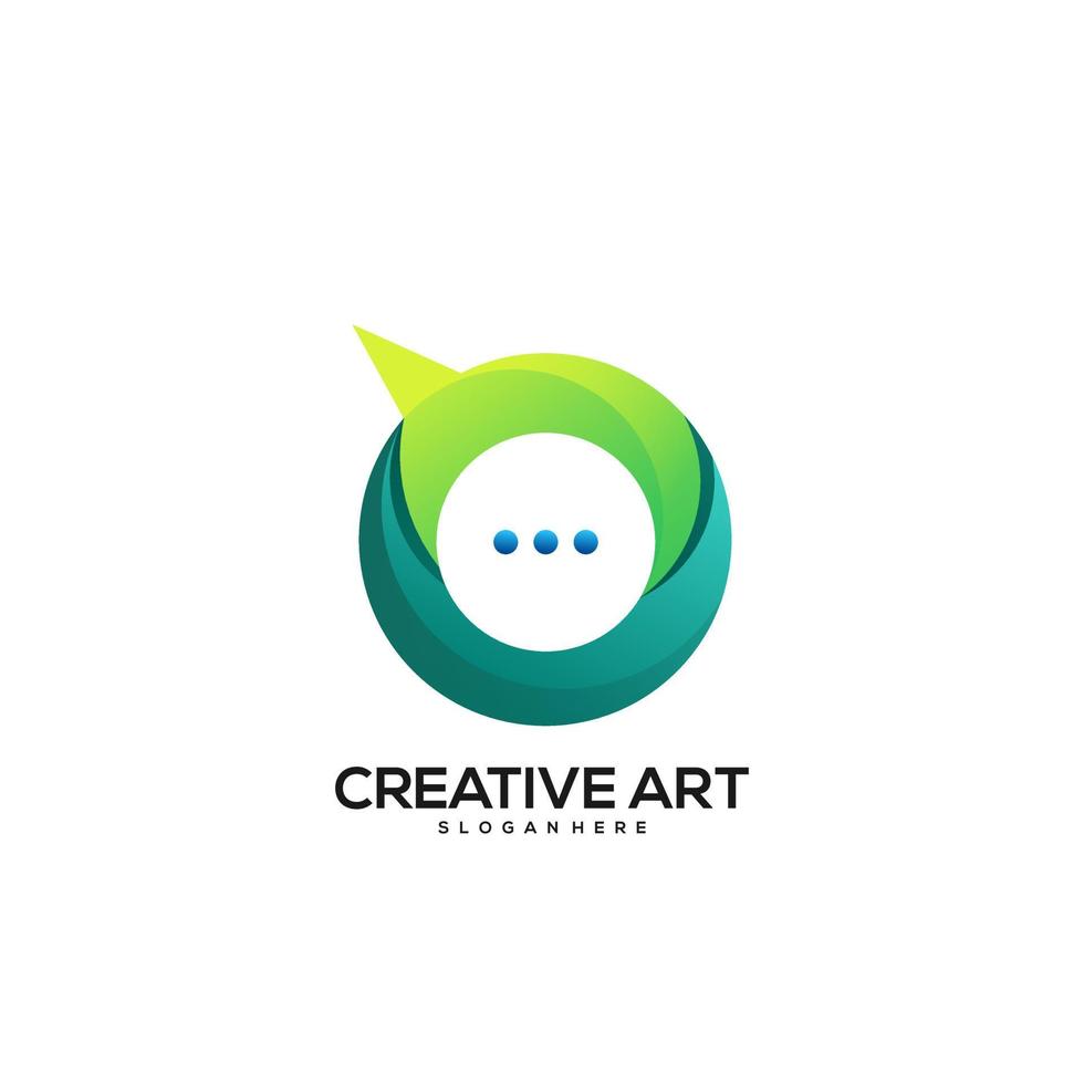 chatt logotyp gradient färgglad design vektor