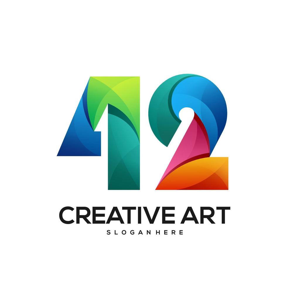 42 logotyp färgglad gradientdesign vektor
