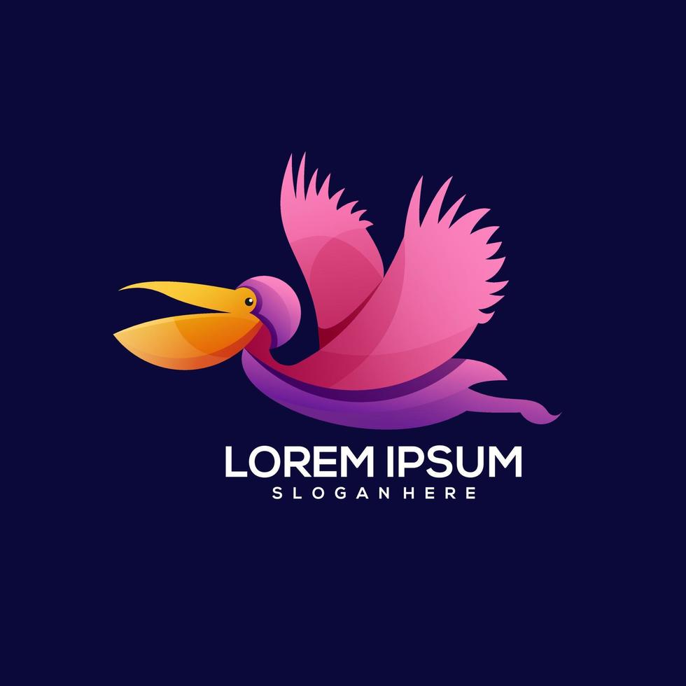 fågel flyga logotyp färgglada gradient illustration vektor