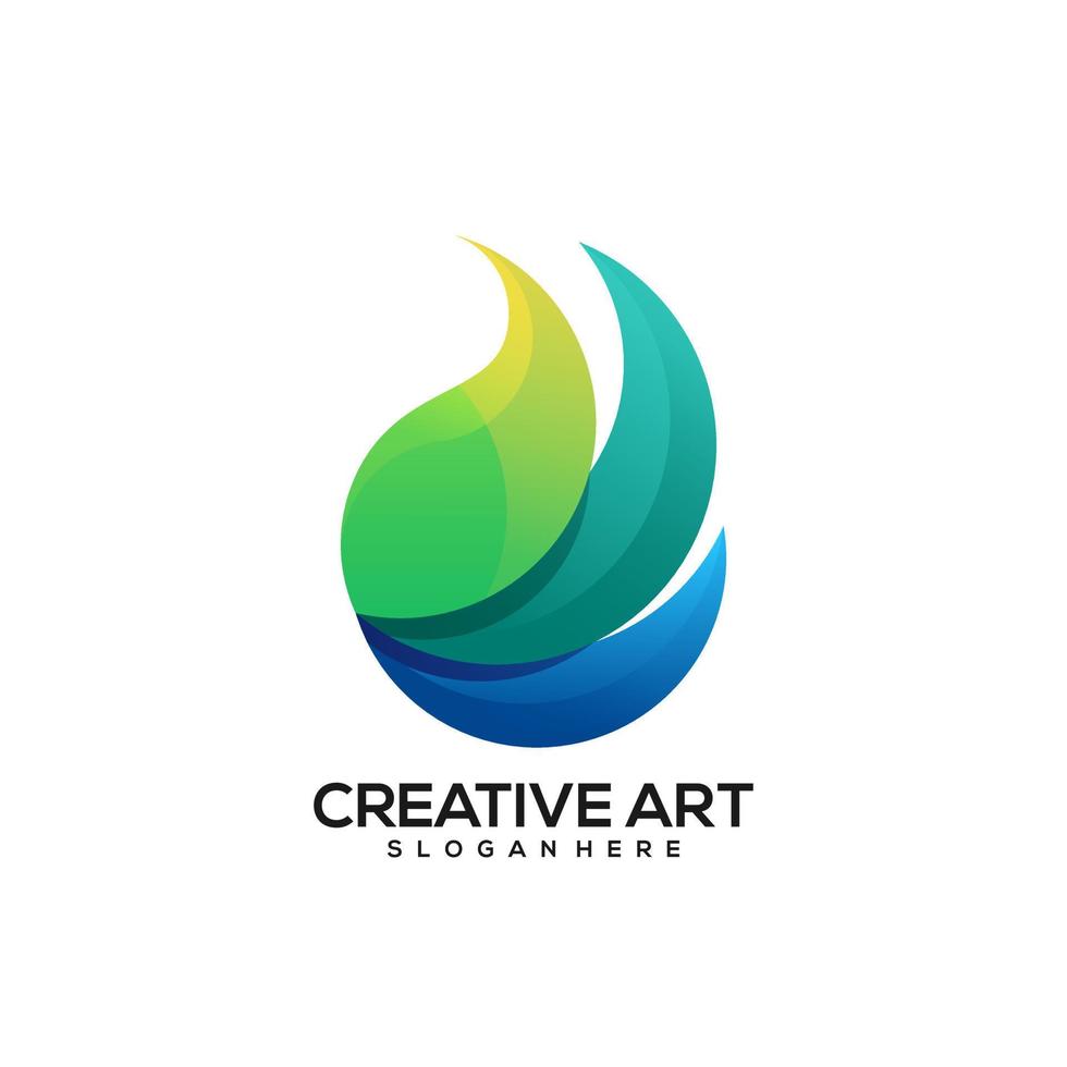 blad logotyp gradient färgglad design vektor