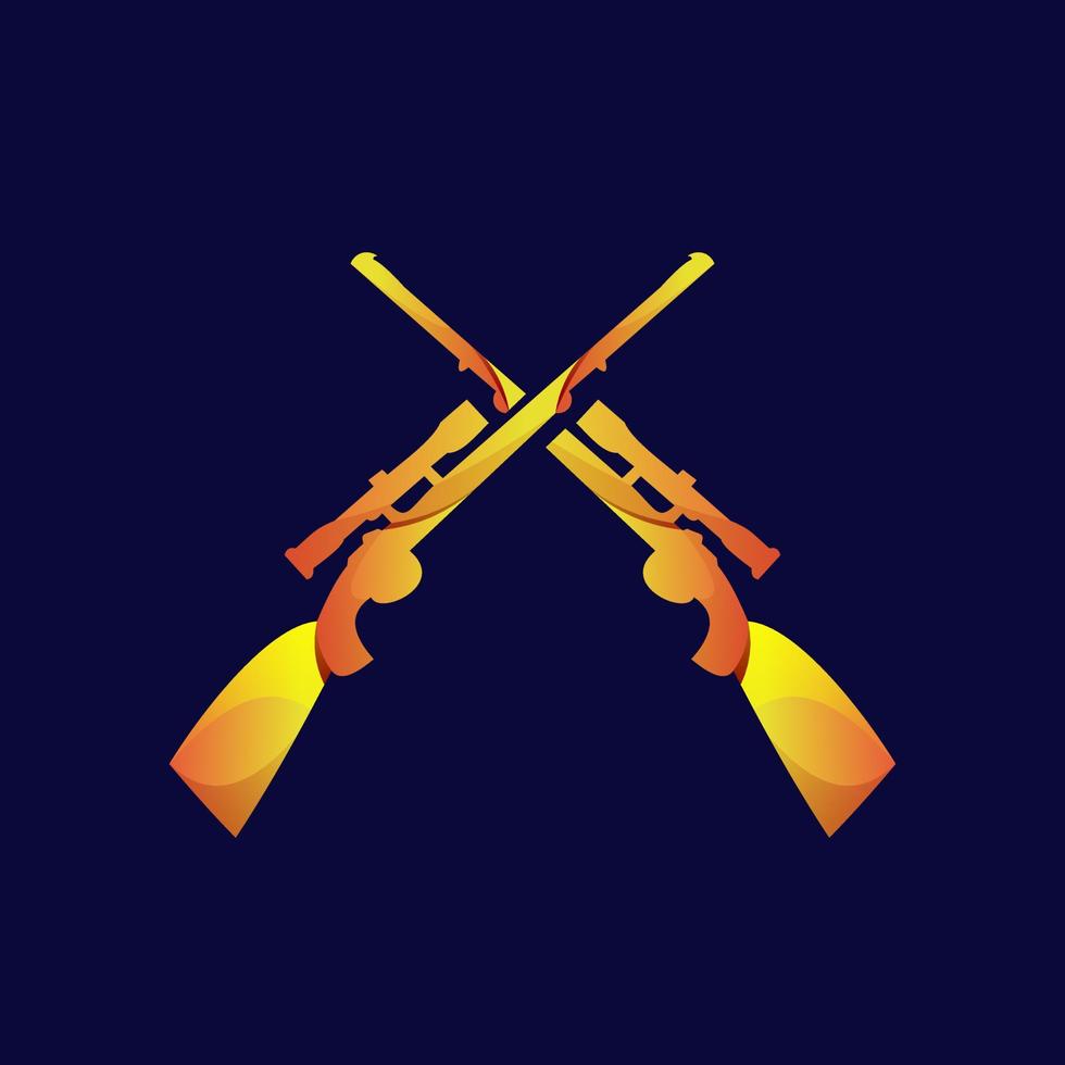 gun vintage logo farbverlauf gold vektor