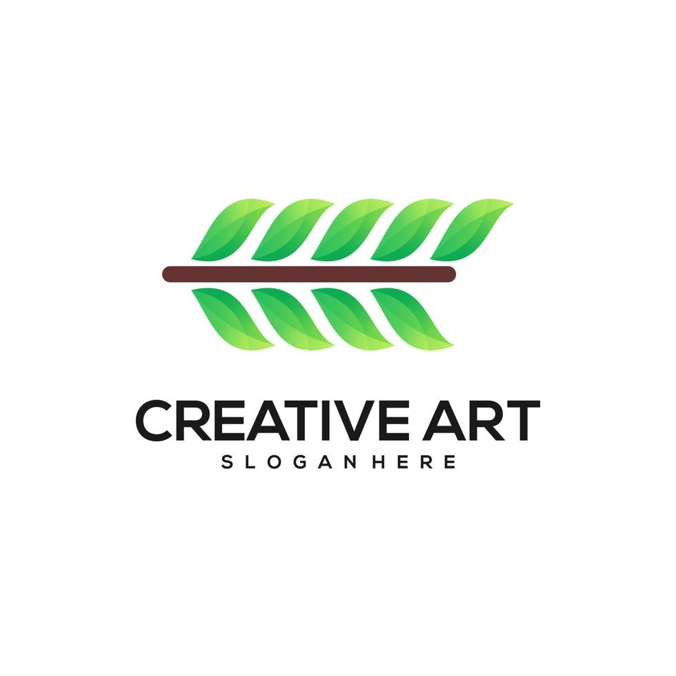 Blatt-Logo-Farbverlauf Naturgrün vektor