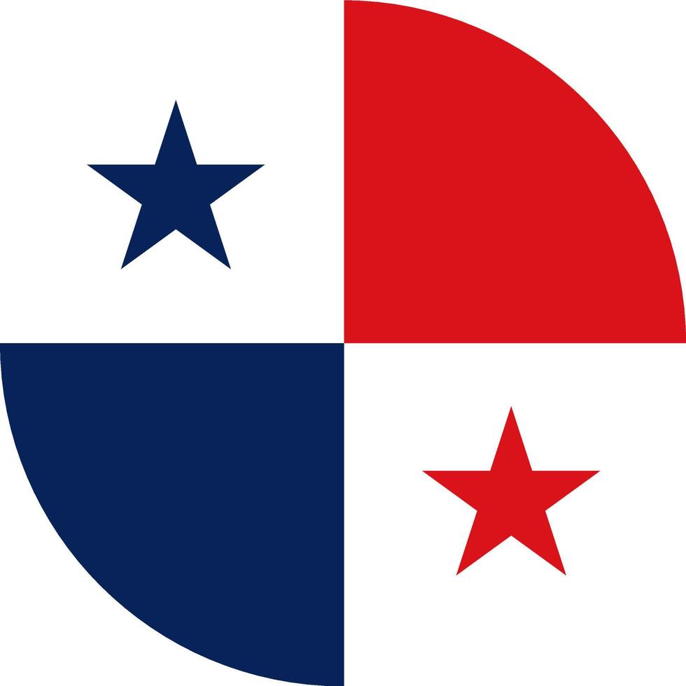 panama flagga i cirkelform isolerad på png eller transparent bakgrund, symbol för panama.vector illustration vektor