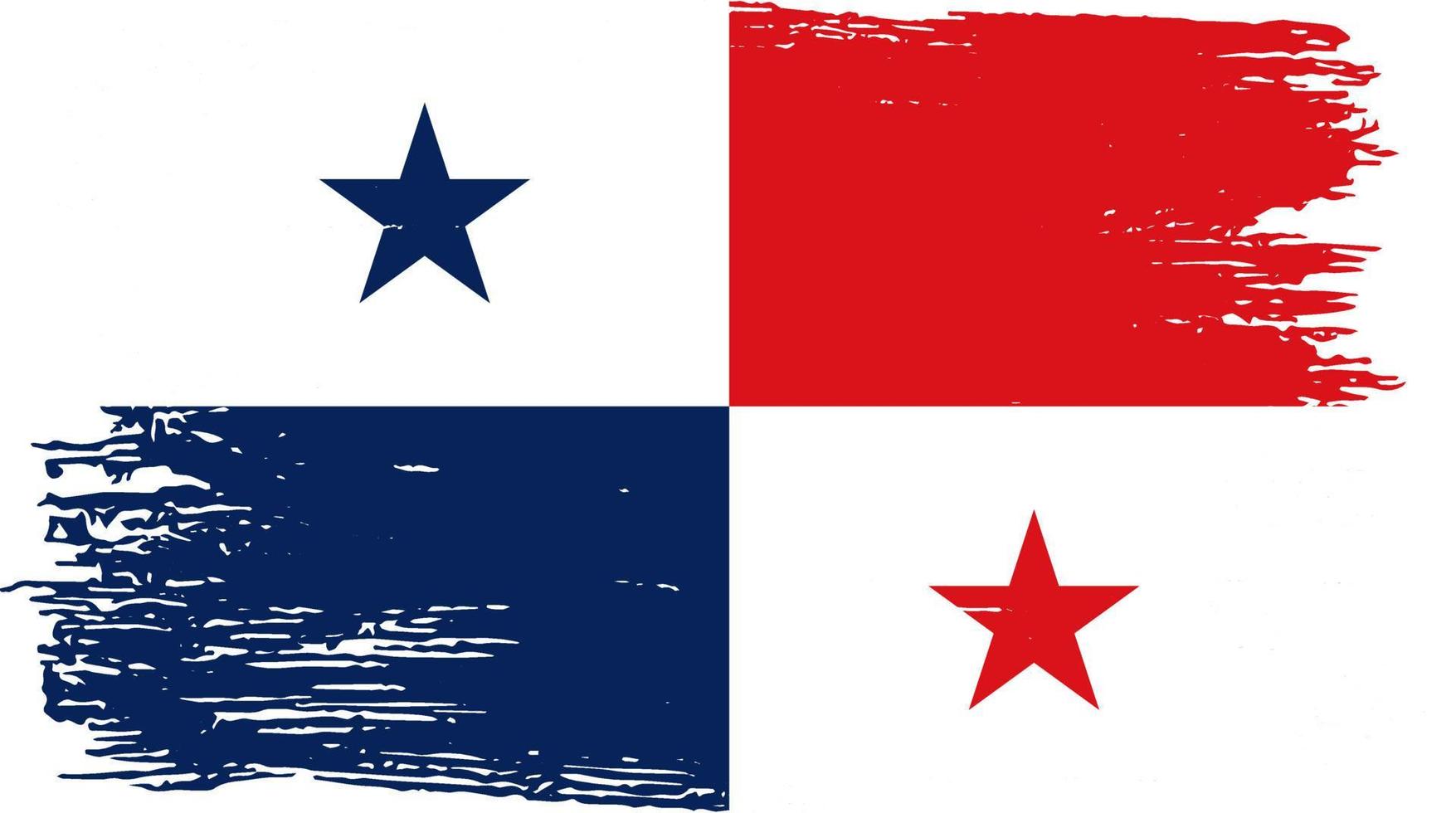 panama flagga med pensel färg texturerat isolerad på png eller transparent bakgrund. symbol för panama. vektor illustration