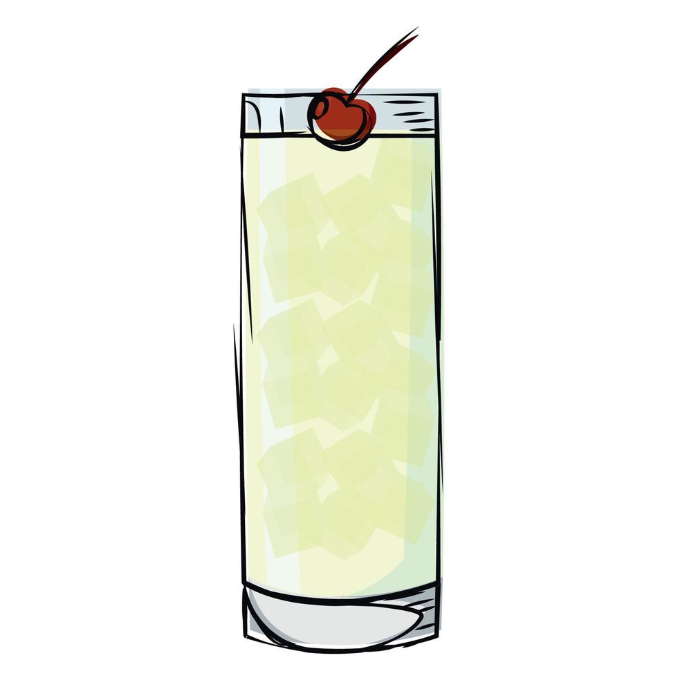 isolerade körsbärsvit cocktaildrink vektorillustration vektor