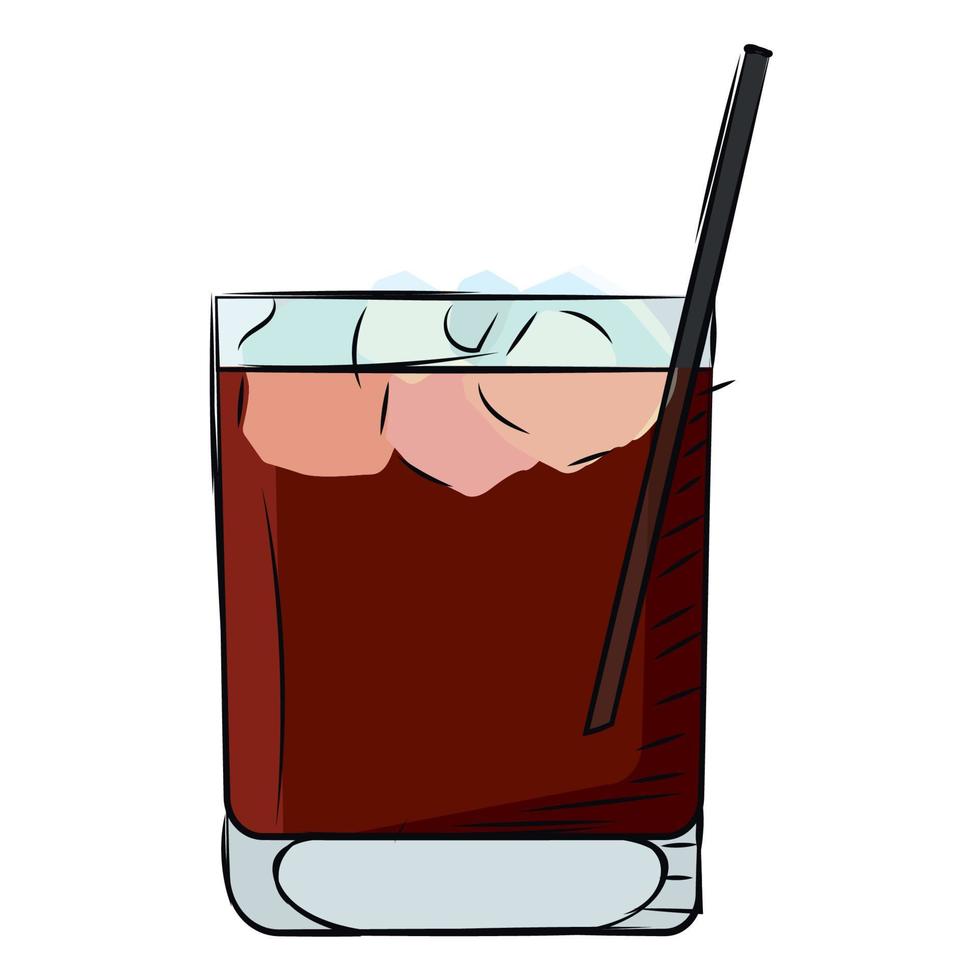 isolerade whisky brun cocktail drink vektor illustration