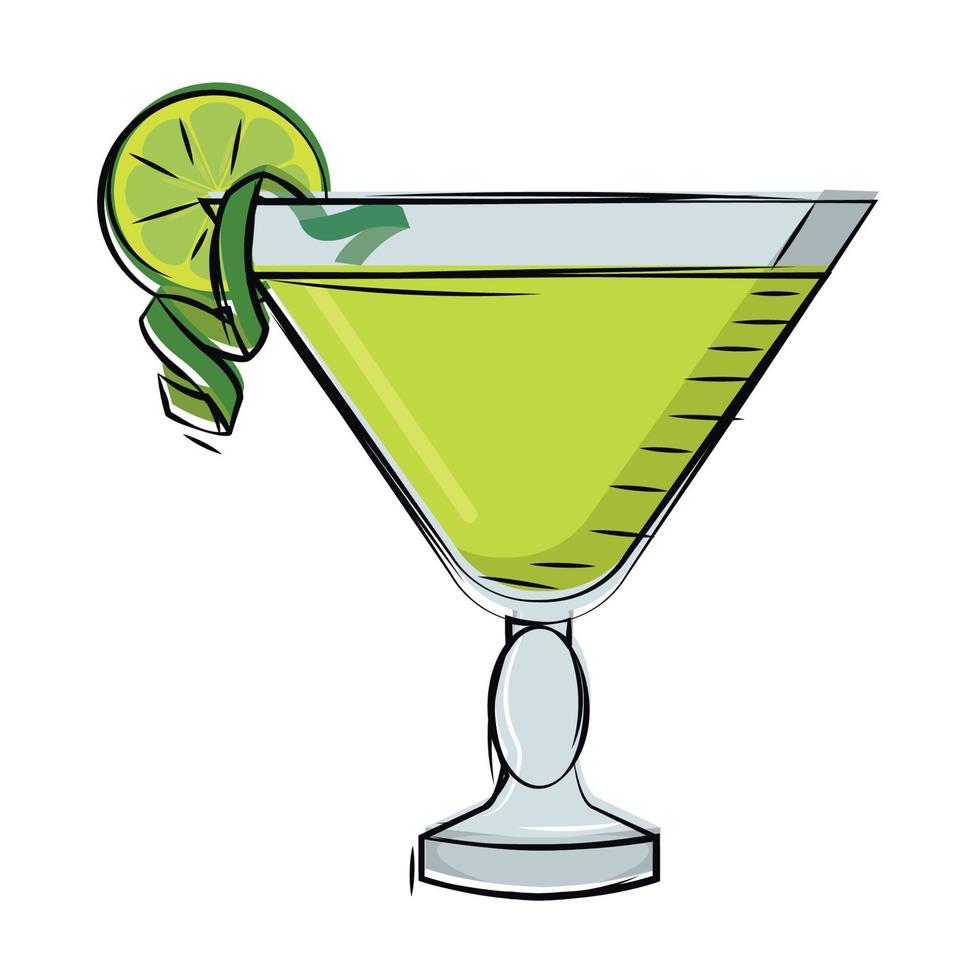isolerade citron grön liten cocktail drink vektor illustration