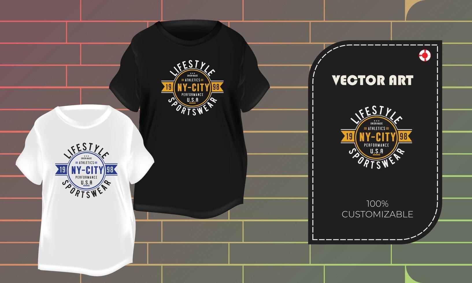 t-shirt design usa nyc brooklyn lifestyle bekleidungsdesign vorderseite vintage kleidung athletische sportbekleidung vektor