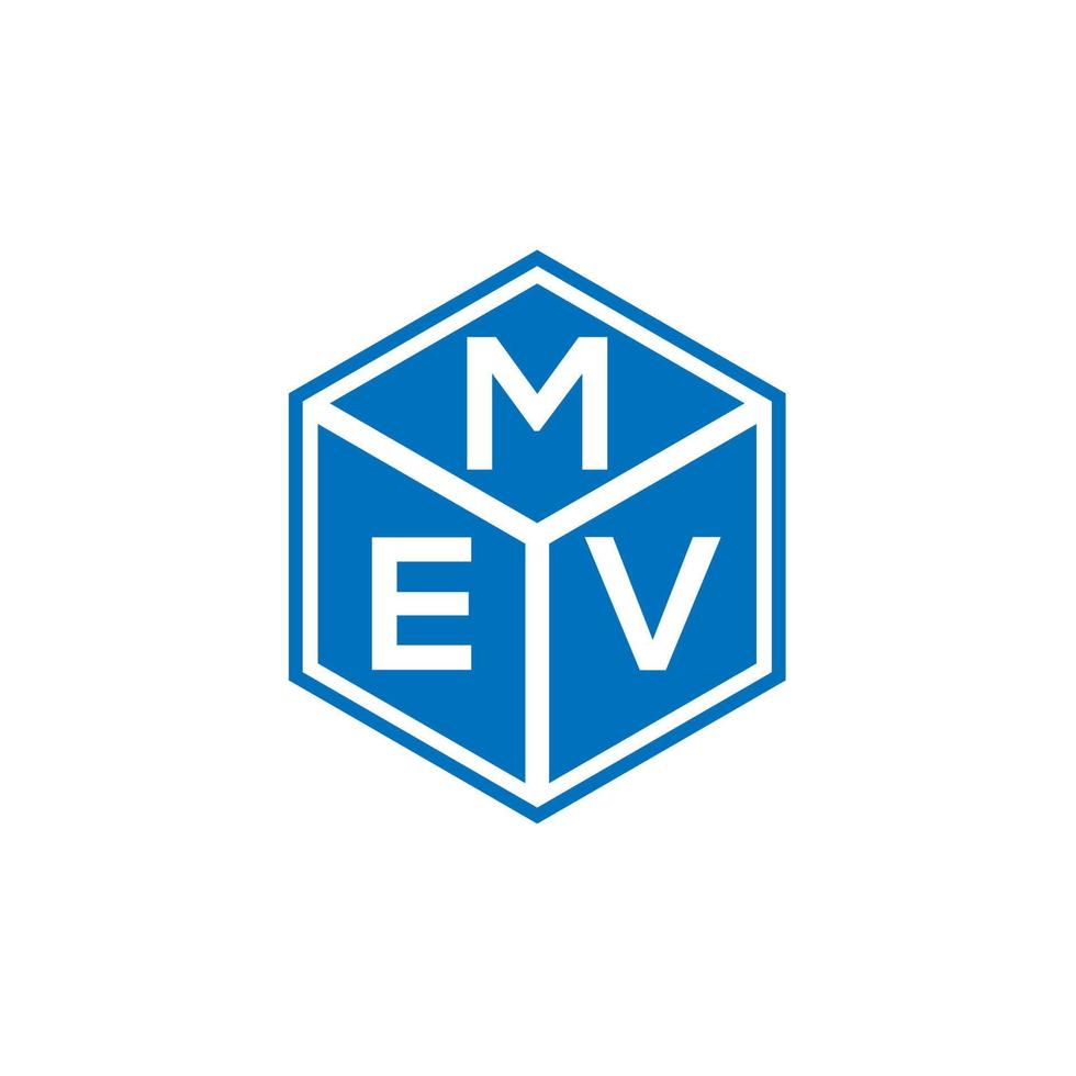 mev-Buchstaben-Logo-Design auf schwarzem Hintergrund. mev kreative Initialen schreiben Logo-Konzept. mev Briefgestaltung. vektor