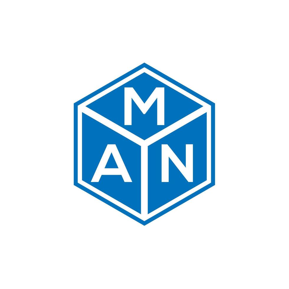Mann-Brief-Logo-Design auf schwarzem Hintergrund. Mann kreative Initialen schreiben Logo-Konzept. Mann Briefgestaltung. vektor