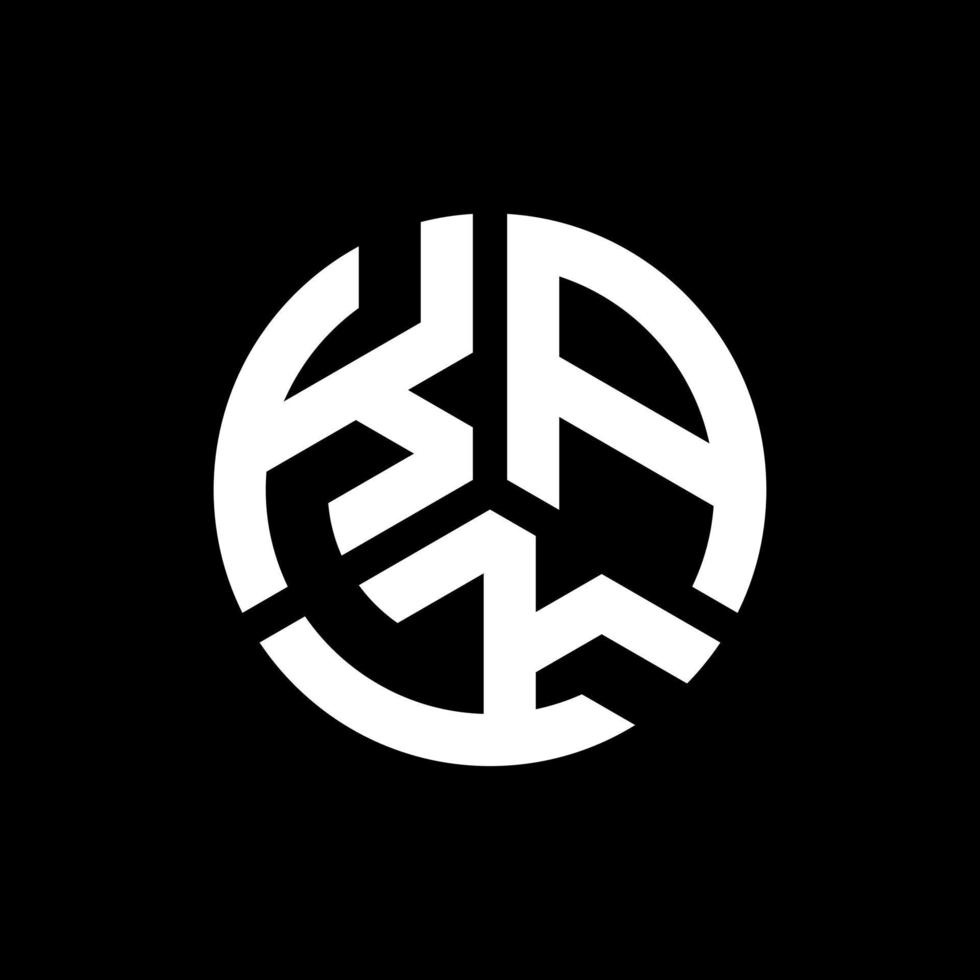 kak-Buchstaben-Logo-Design auf schwarzem Hintergrund. kak kreative Initialen schreiben Logo-Konzept. kak-briefdesign. vektor