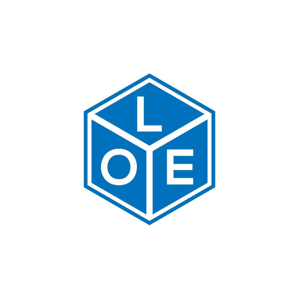 Loe-Brief-Logo-Design auf schwarzem Hintergrund. Loe kreative Initialen schreiben Logo-Konzept. Loe Briefgestaltung. vektor