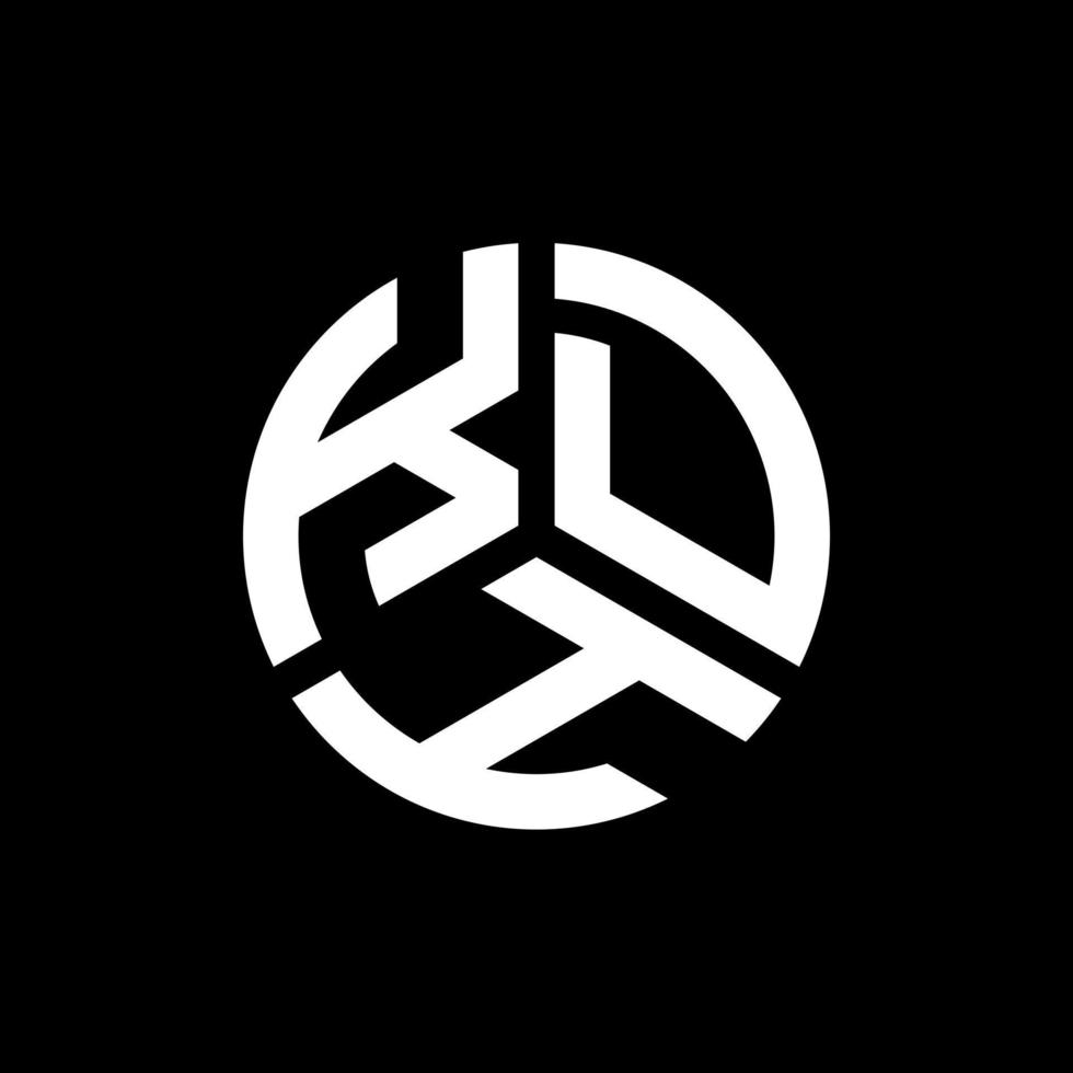 kdh-Buchstaben-Logo-Design auf schwarzem Hintergrund. kdh kreatives Initialen-Buchstaben-Logo-Konzept. kdh-Briefgestaltung. vektor