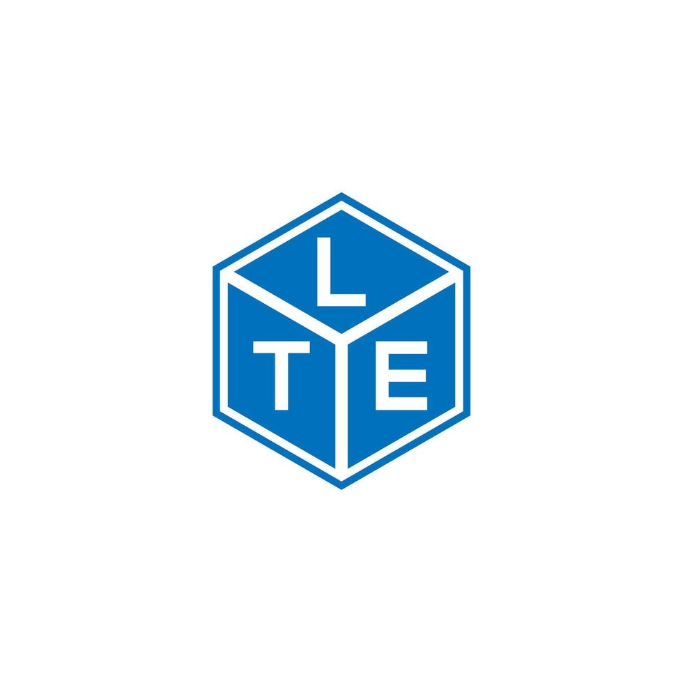 LTE-Brief-Logo-Design auf schwarzem Hintergrund. lte kreative Initialen schreiben Logo-Konzept. lte Briefgestaltung. vektor